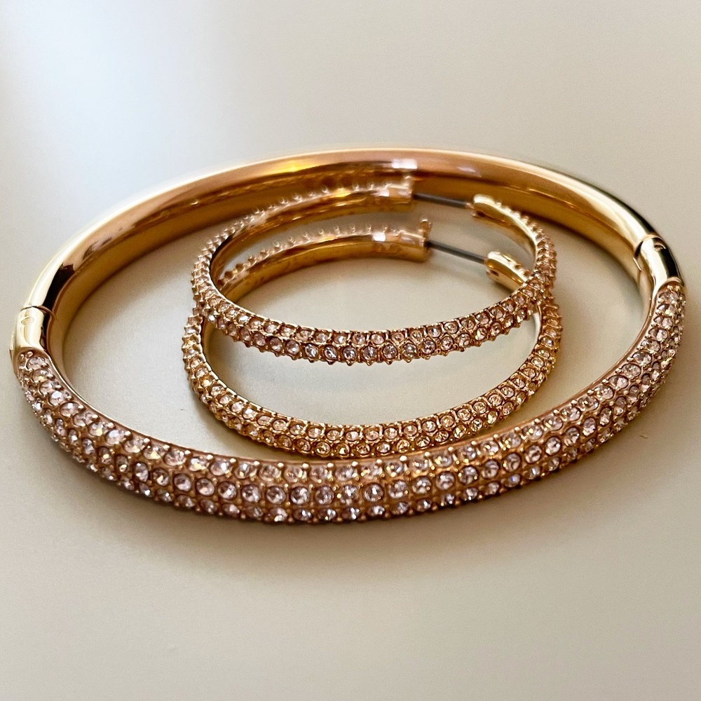 Swarovski Hoop Earrings and Bangle